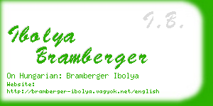 ibolya bramberger business card